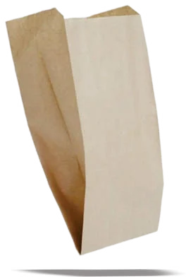 Plain brown V-bottom kraft paper bag